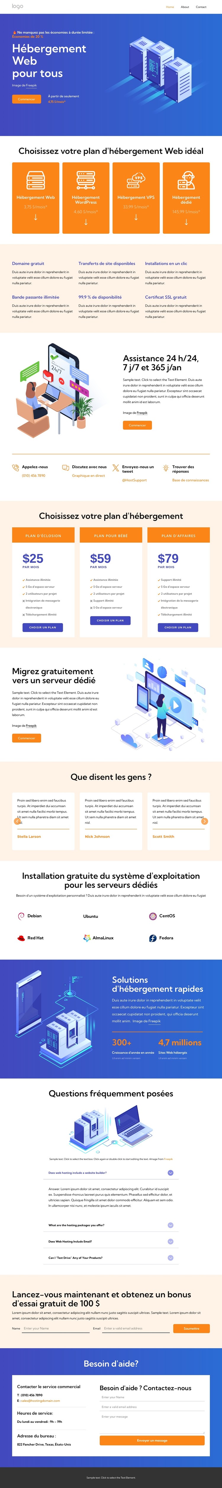 Services d'hébergement Web Modèle CSS