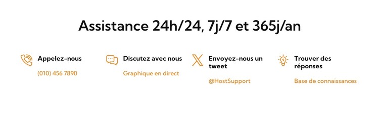 Notre service d'assistance 24h/24 et 7j/7 Modèle HTML