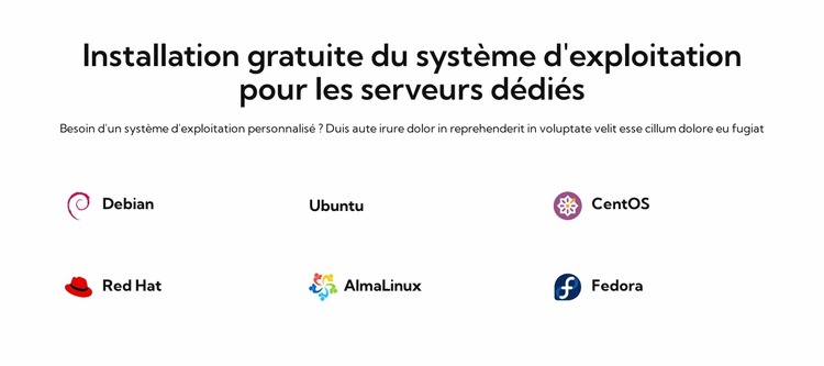 Configuration gratuite du système d'exploitation Modèle Joomla