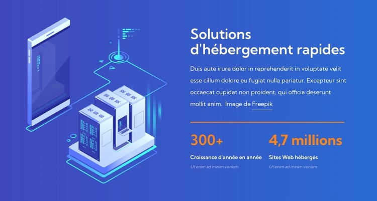 Solutions d'hébergement rapides Modèle de site Web