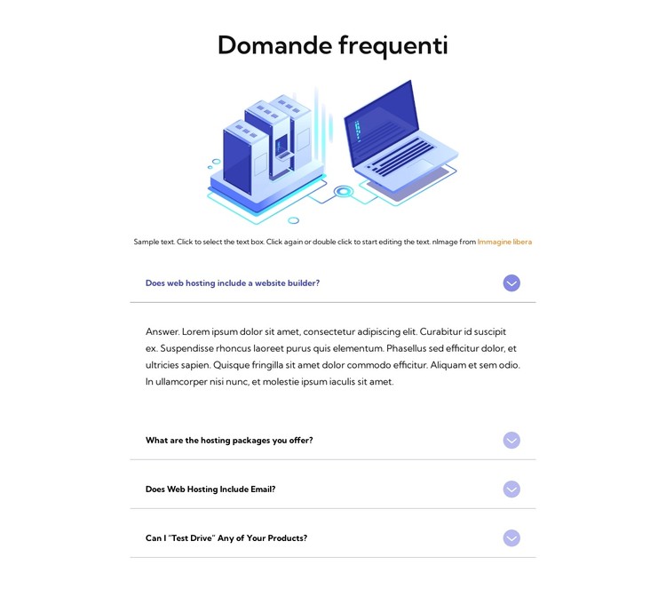 Domande frequenti sull'hosting web Modello CSS