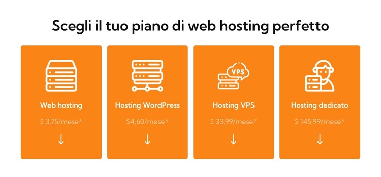 Piano di web hosting Modello HTML