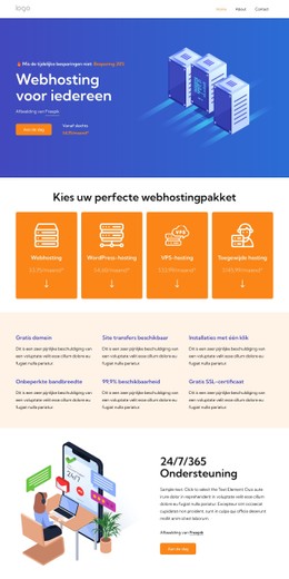 Webhostingdiensten Sjabloon Voor Bestemmingspagina'S