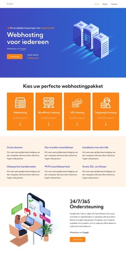 Webhostingdiensten - HTML5-Sjabloon