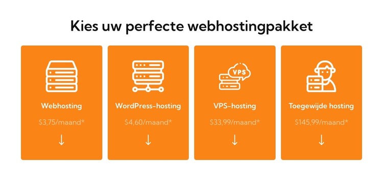 Webhostingplan HTML-sjabloon