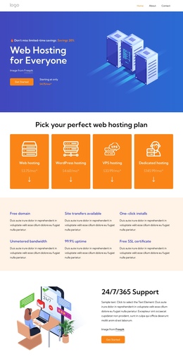 Web Hosting Services - Professional One Page Template