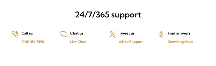 Our 24/7 support service One Page Template