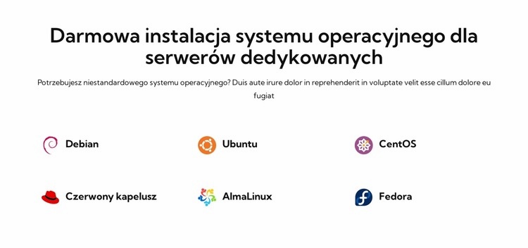 Darmowa konfiguracja systemu operacyjnego Szablony do tworzenia witryn internetowych