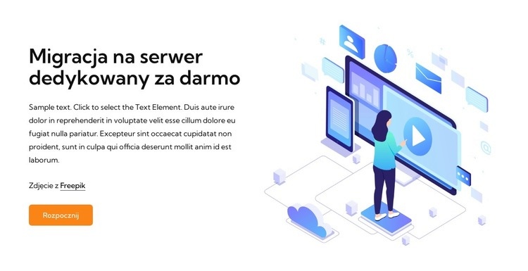 Hosting na serwerze dedykowanym Makieta strony internetowej