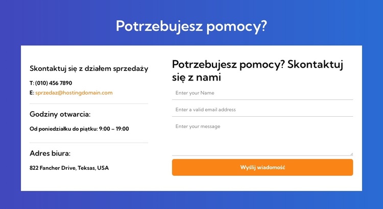 Skontaktuj się ze sprzedażą Motyw WordPress