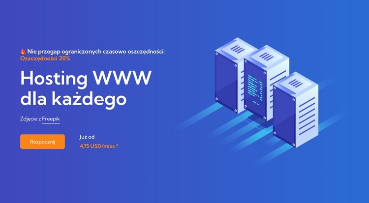 Hosting stron internetowych dla każdego Szablon witryny sieci Web