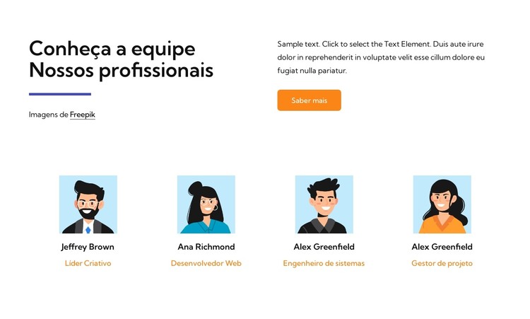 Conheça a equipe de hospedagem Template CSS