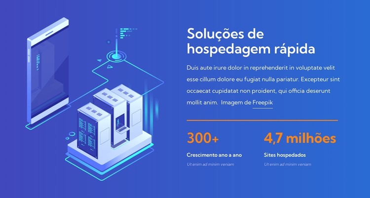 Soluções de hospedagem rápida Modelo HTML