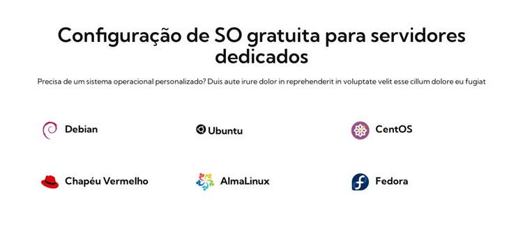 Configuração de SO gratuita Modelo HTML