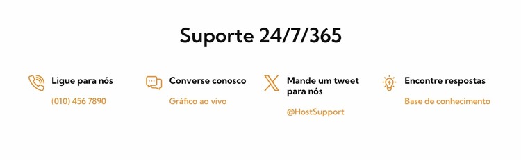 Nosso serviço de suporte 24 horas por dia, 7 dias por semana Template Joomla