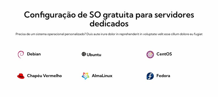 Configuração de SO gratuita Template Joomla