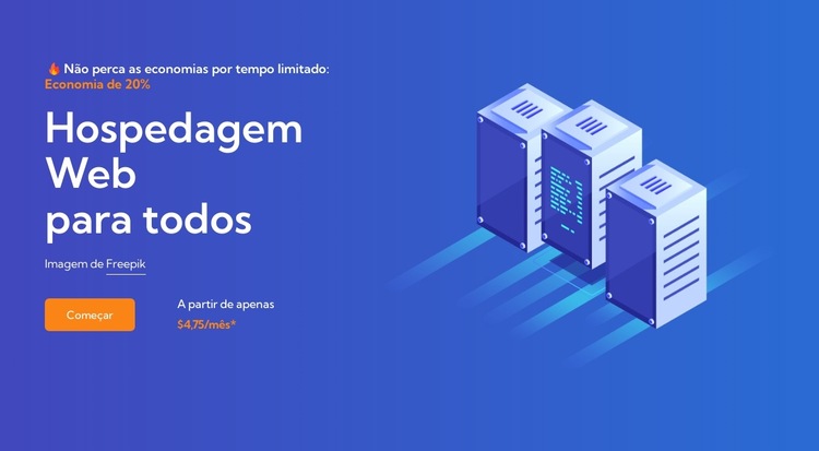 Hospedagem web para todos Modelo de site