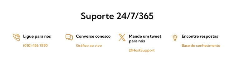 Nosso serviço de suporte 24 horas por dia, 7 dias por semana Tema WordPress