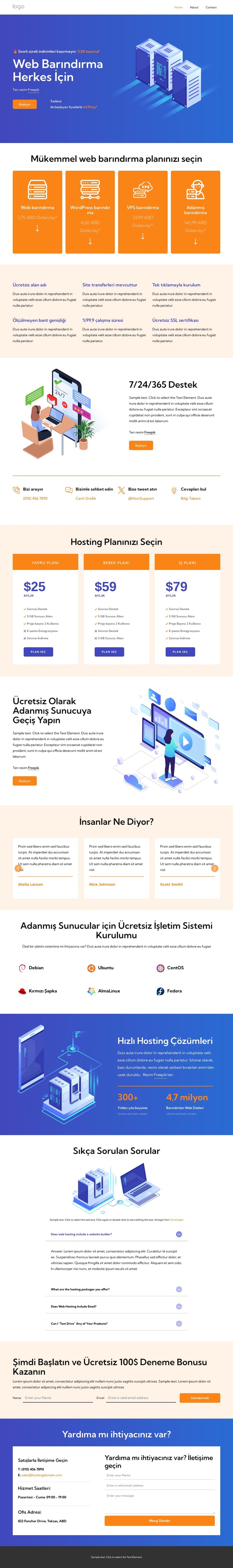 Web barındırma hizmetleri WordPress Teması