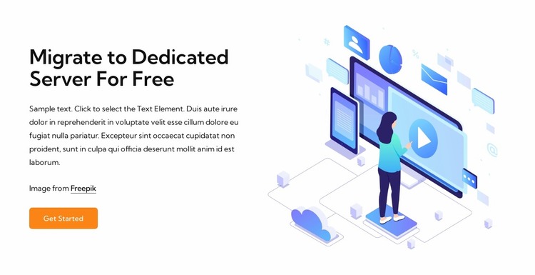 Dedicated server hosting Website Mockup
