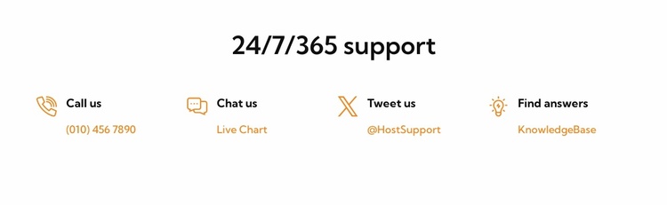 Our 24/7 support service Website Template