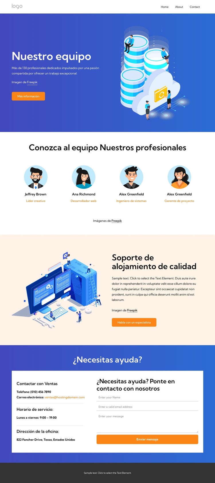 Soporte de hosting de calidad Plantilla CSS