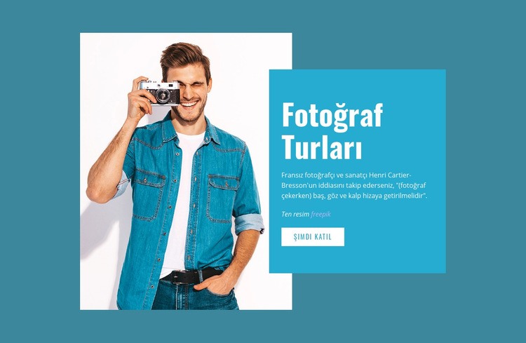  Instagram fotoğrafçılık kursu Bir Sayfa Şablonu