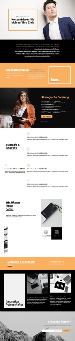 Ziele Für Das Moderne Geschäft - Persönliche Website-Vorlage