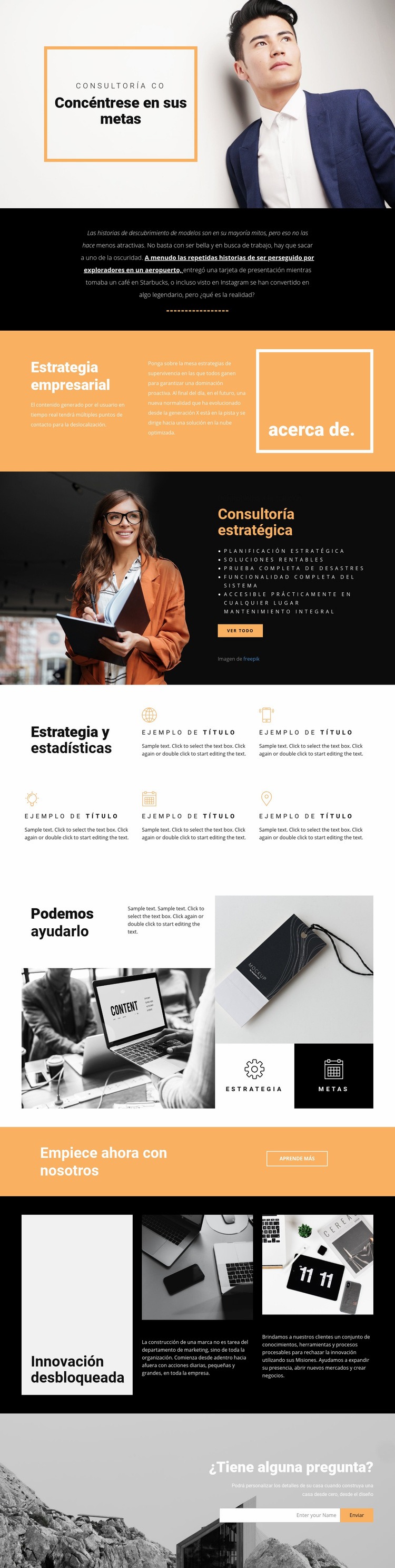 Objetivos para las empresas modernas Plantilla de sitio web