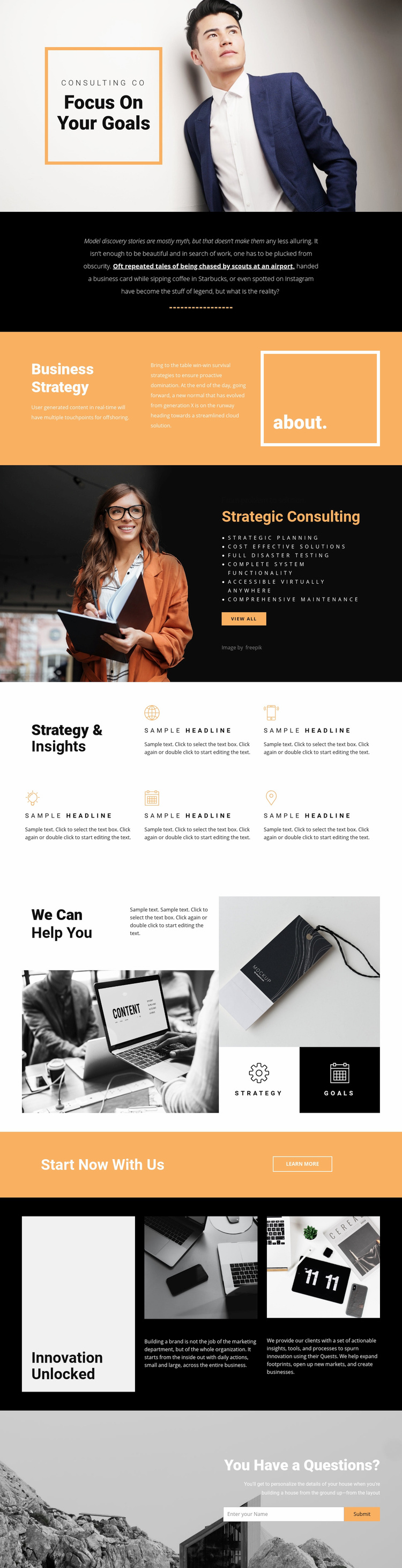 Goals for modern business  Wix Template Alternative