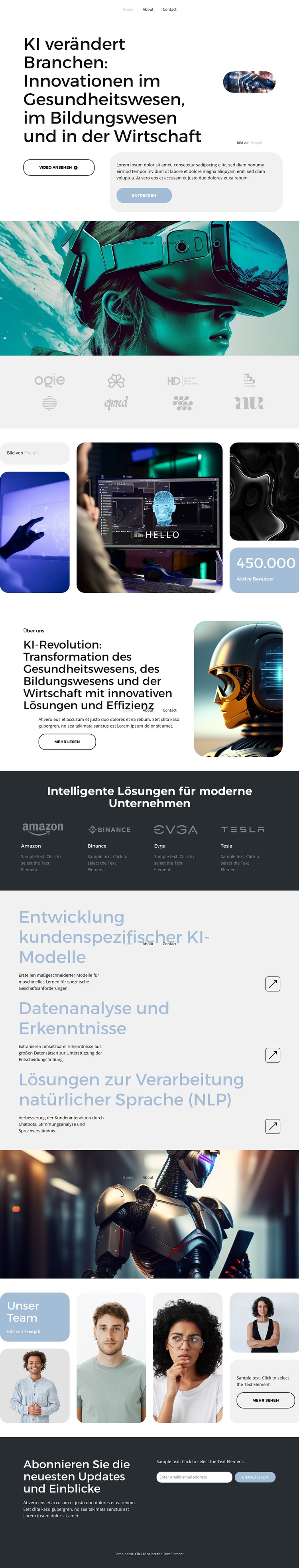 KI-Lösungen Website-Vorlage