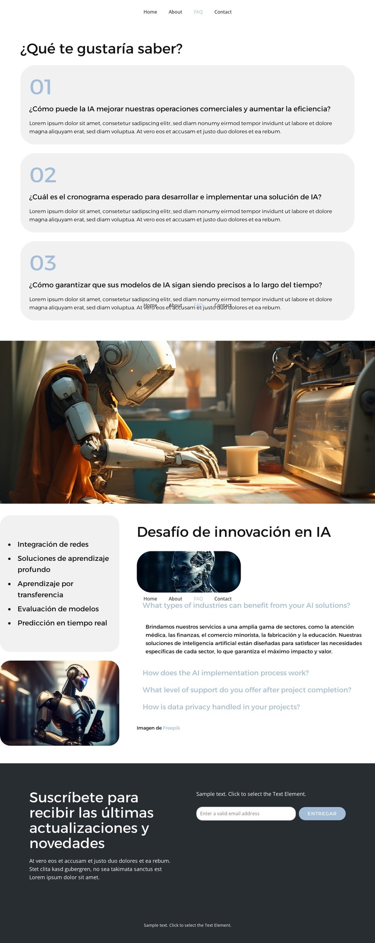 La IA transforma las industrias Plantilla HTML