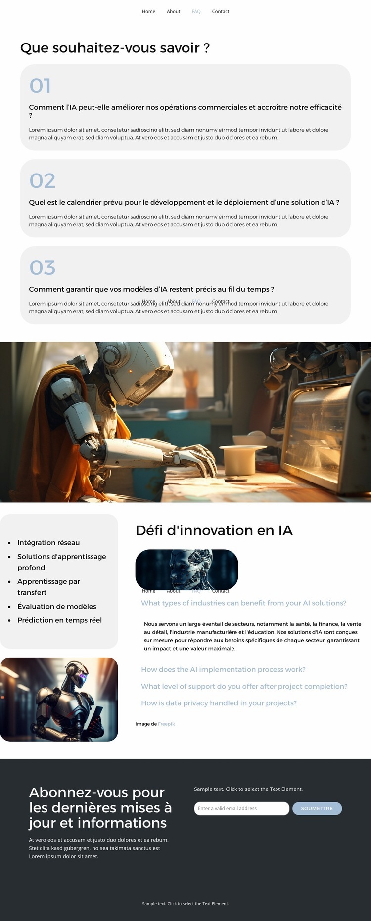 L'IA transforme les industries Maquette de site Web