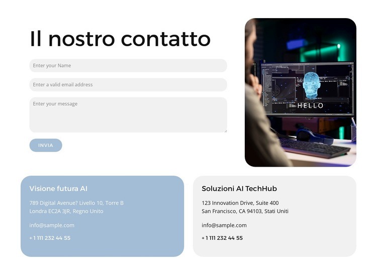 Sfida all'innovazione dell'intelligenza artificiale Mockup del sito web