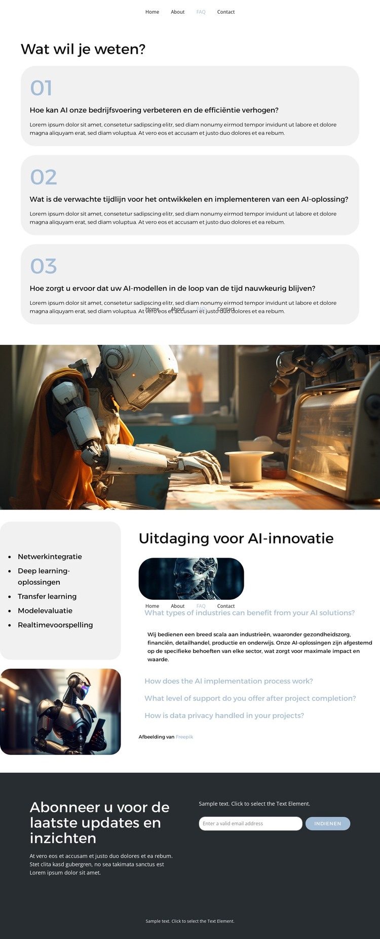 AI transformeert industrieën HTML-sjabloon