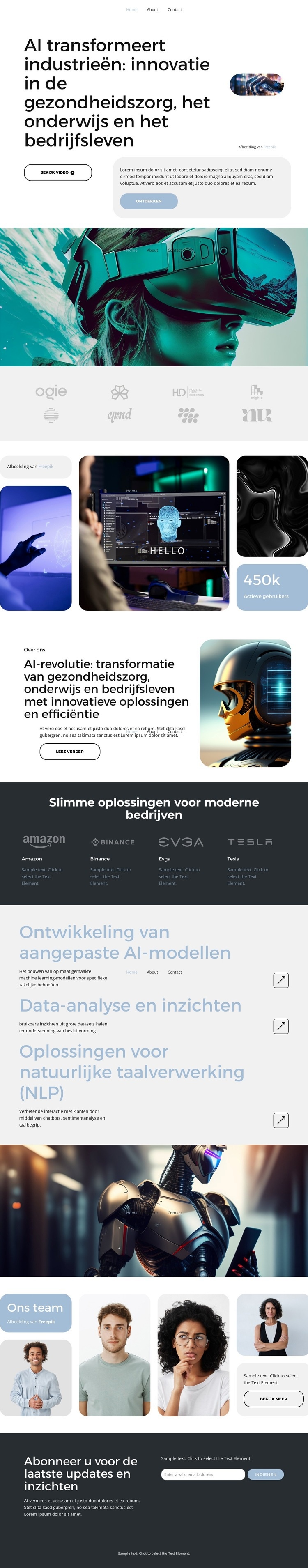 AI-oplossingen Website mockup