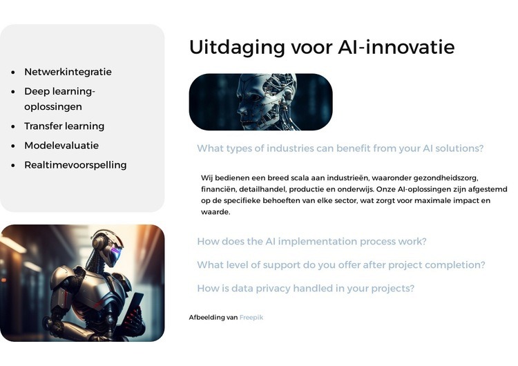 Kampioenschap voorspellend modelleren Website mockup