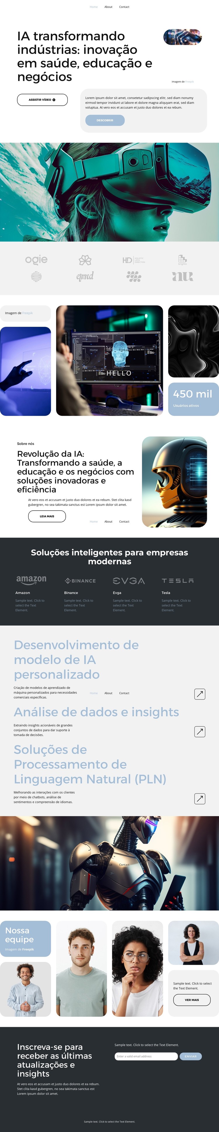 Soluções de IA Template CSS