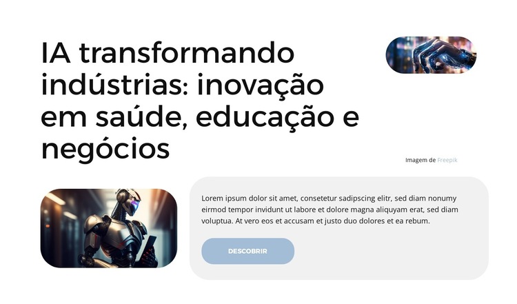 Soluções de IA prontas para o futuro Modelo de site