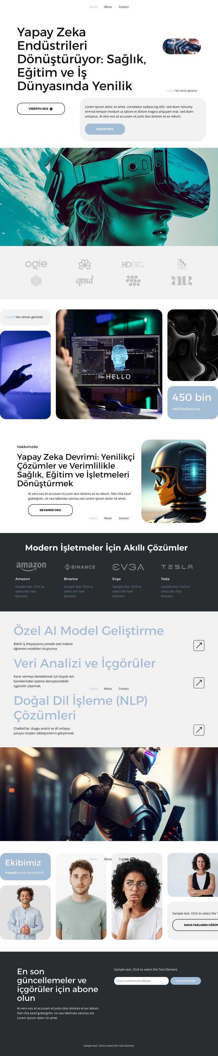 AI Çözümleri HTML Şablonu