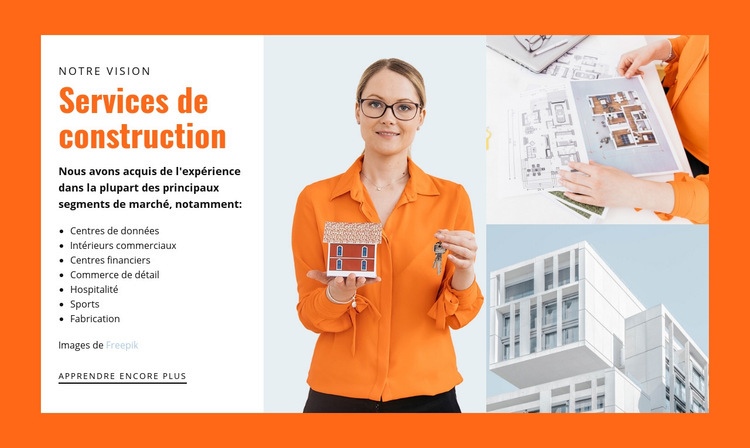 Services de construction et de construction Créateur de site Web HTML