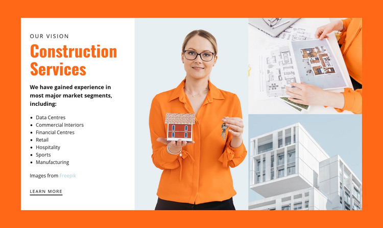 Building and construction services Homepage Design
