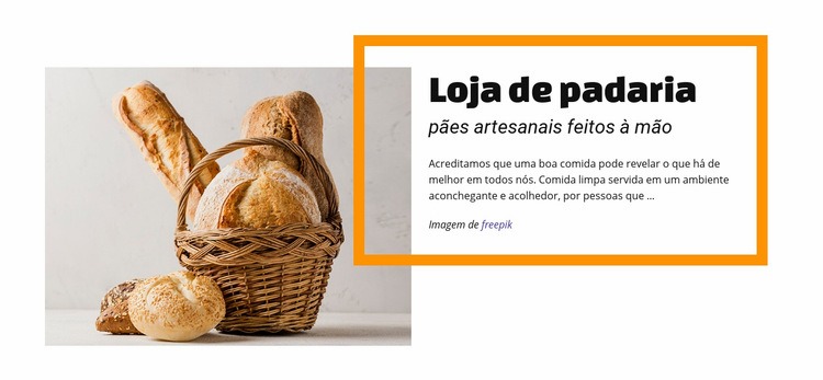 Loja de comida de padaria Design do site