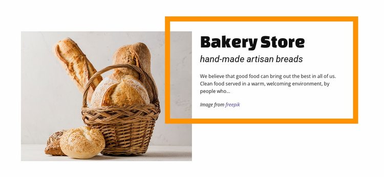 Bakery food store Landing Page