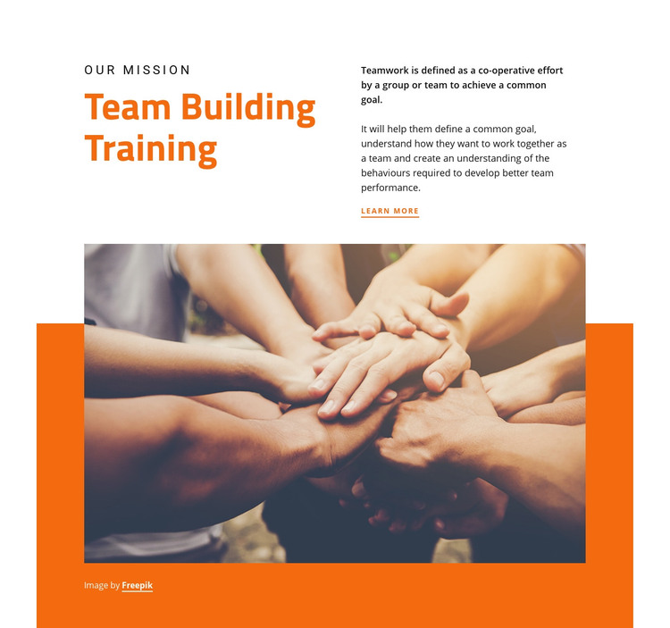 Improve team performance Homepage Design