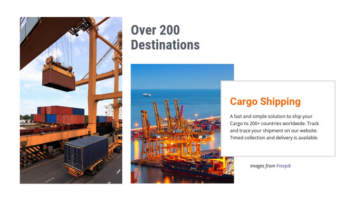 Ocean freight, air or rail Homepage Design