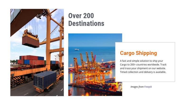 Ocean freight, air or rail Web Page Design