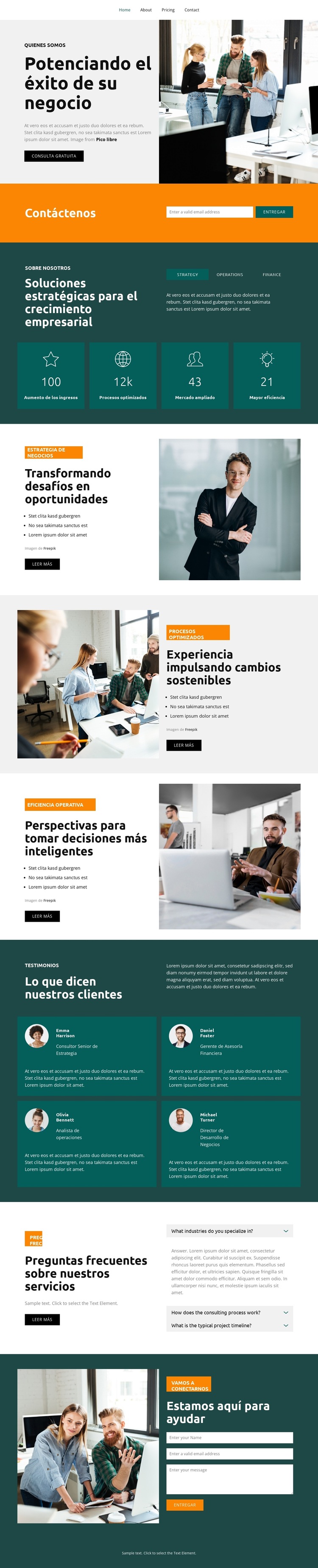 Optimización de la eficiencia operativa Plantilla de sitio web