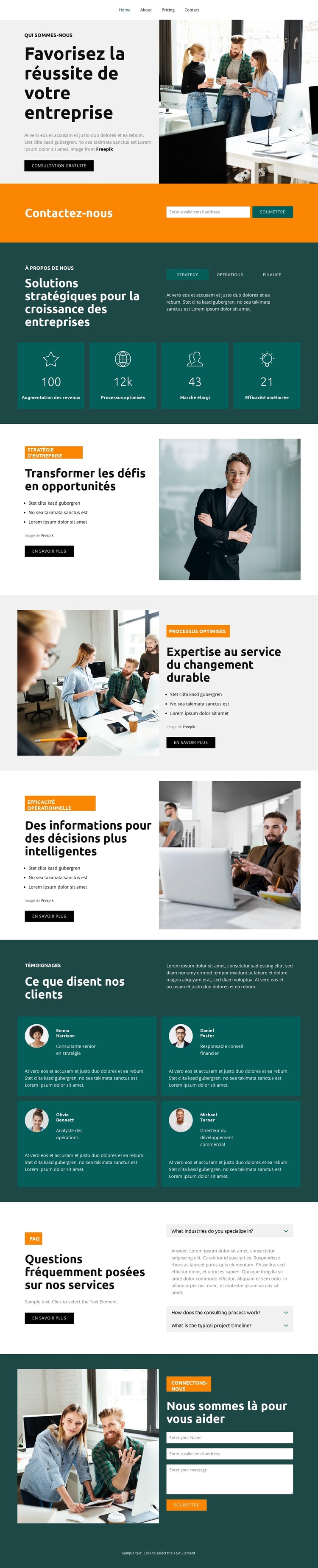 Optimisation de l'efficacité opérationnelle Modèle HTML