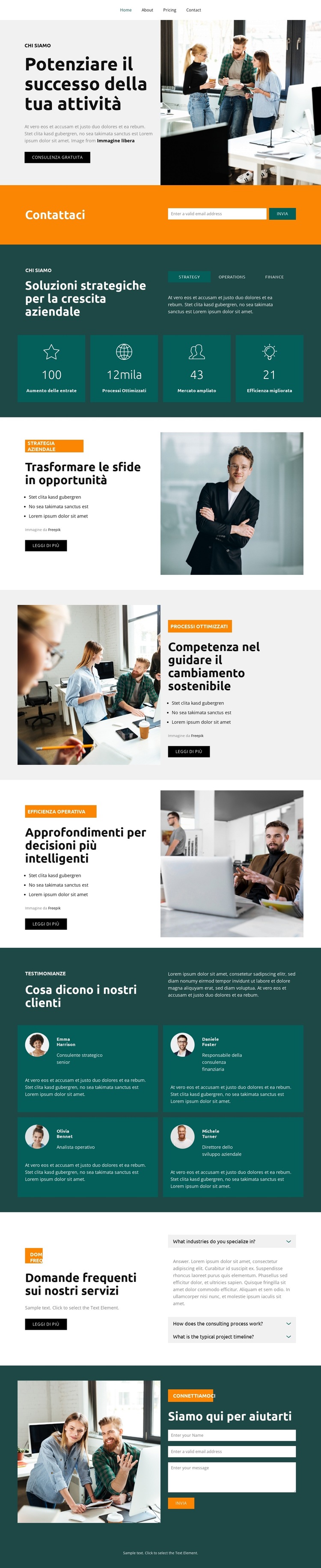 Ottimizzazione dell'efficienza operativa Modello di sito Web